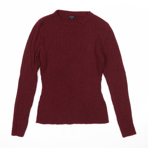 Folia Womens Purple Round Neck Acrylic Pullover Jumper Size M