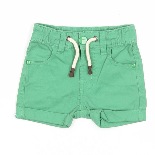 PEP&CO Boys Green Cotton Cropped Trousers Size 9-12 Months Button - Shorts