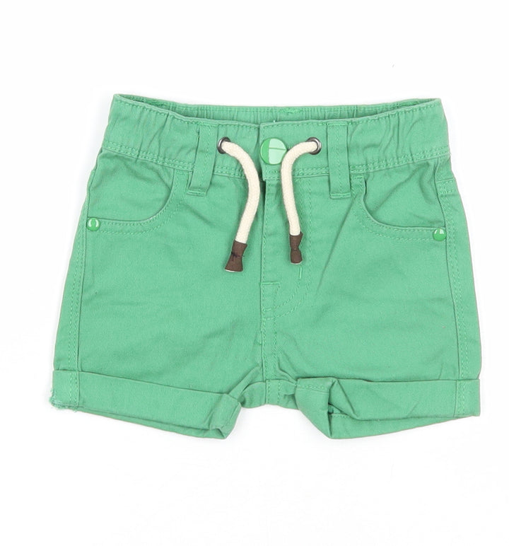 PEP&CO Boys Green Cotton Cropped Trousers Size 9-12 Months Button - Shorts