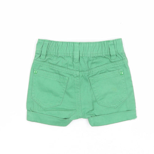 PEP&CO Boys Green Cotton Cropped Trousers Size 9-12 Months Button - Shorts