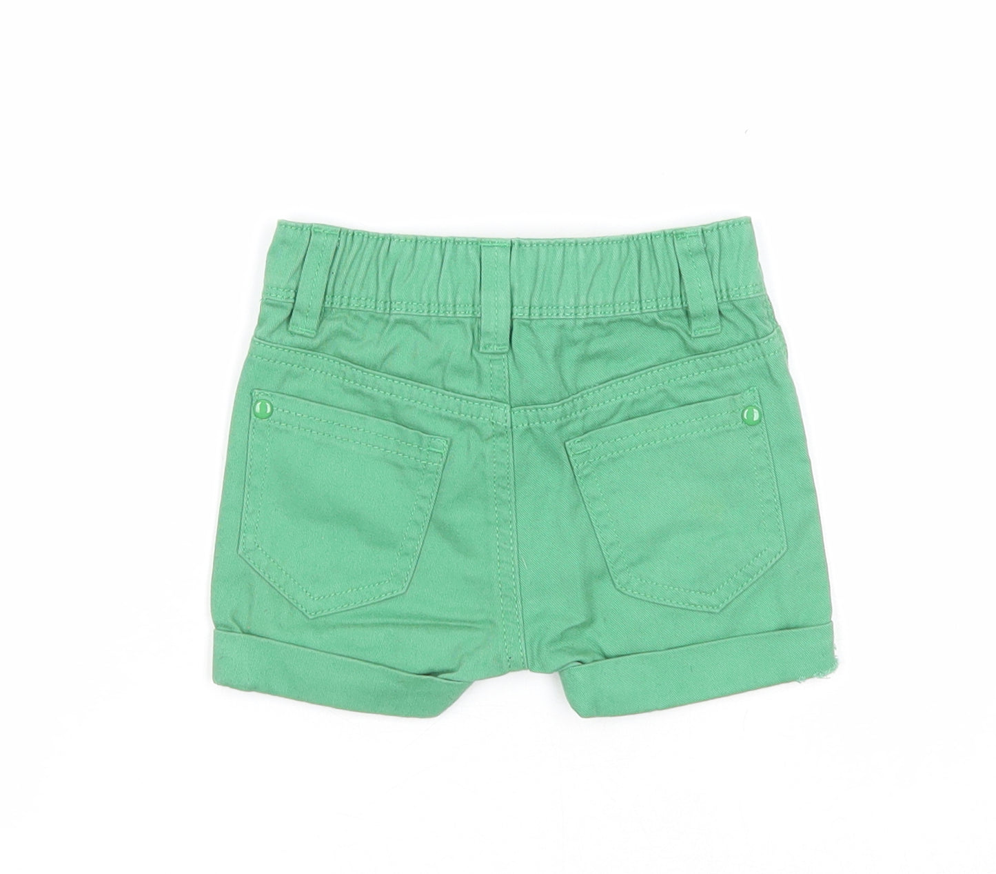 PEP&CO Boys Green Cotton Cropped Trousers Size 9-12 Months Button - Shorts