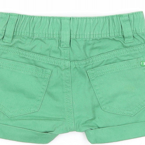 PEP&CO Boys Green Cotton Cropped Trousers Size 9-12 Months Button - Shorts
