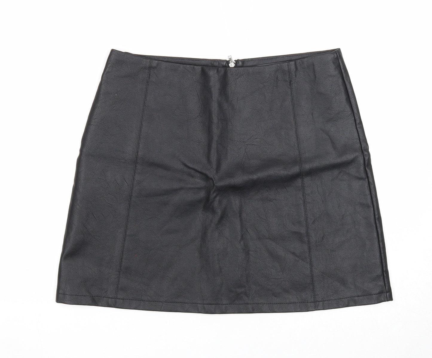 Primark Womens Black Polyester Mini Skirt Size 14 Zip