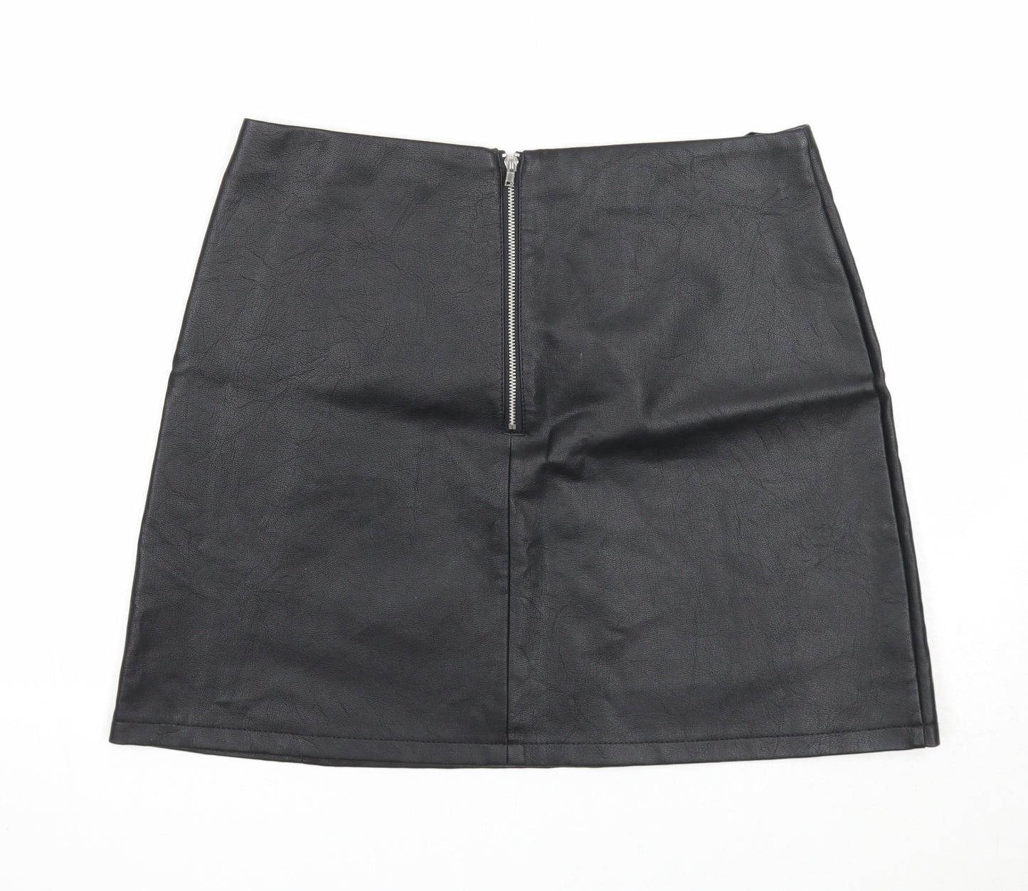 Primark Womens Black Polyester Mini Skirt Size 14 Zip