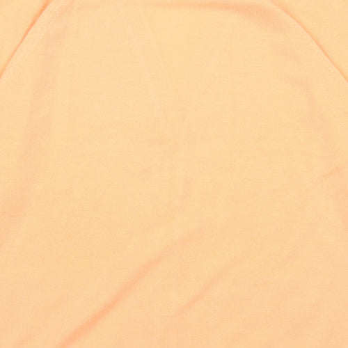 Janique Womens Orange V-Neck Acrylic Cardigan Jumper Size S