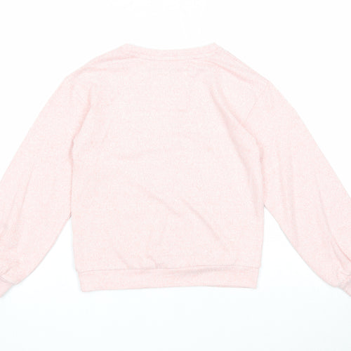 F&F Girls Pink Polyester Pullover Sweatshirt Size 7-8 Years Pullover - Love