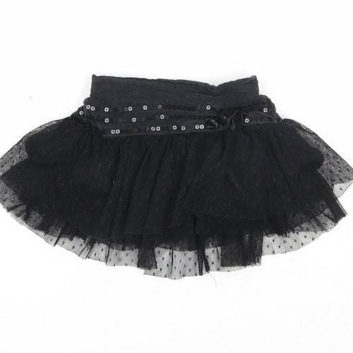 Cherokee Girls Black Polyester Tutu Skirt Size 6-9 Months Pull On