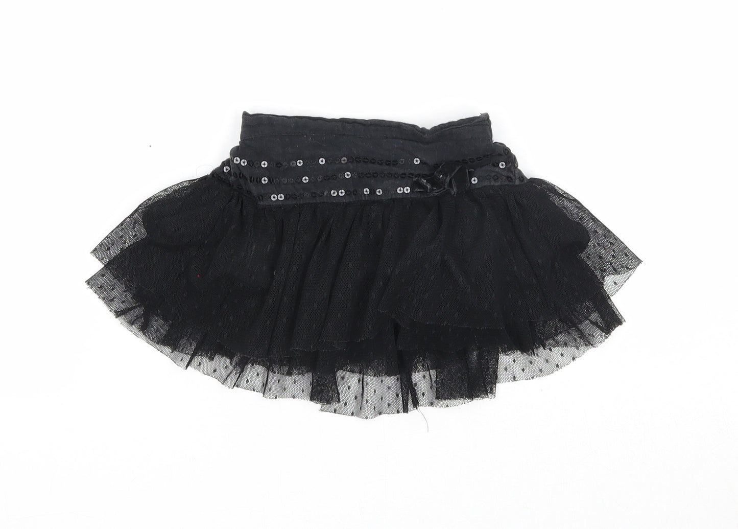 Cherokee Girls Black Polyester Tutu Skirt Size 6-9 Months Pull On