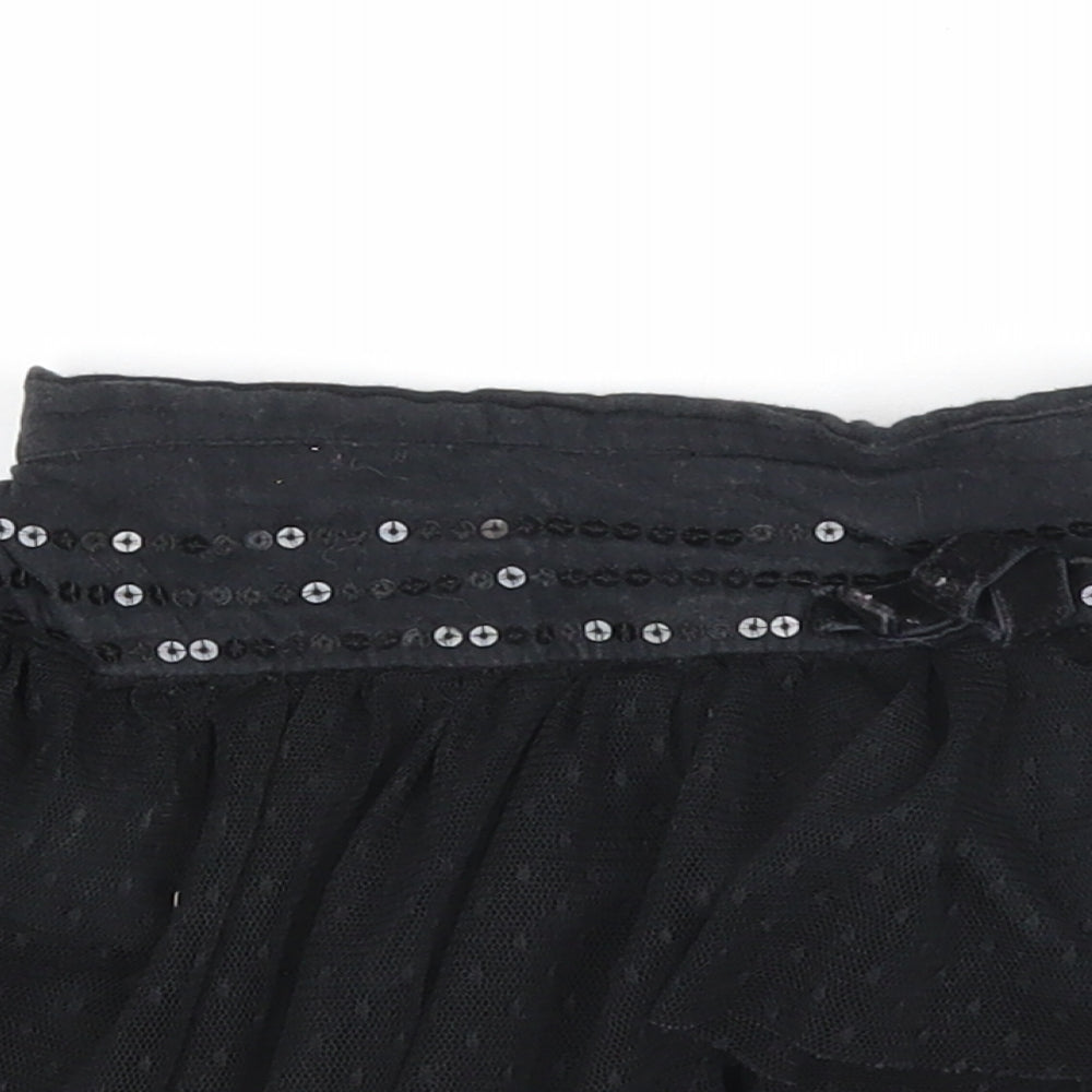 Cherokee Girls Black Polyester Tutu Skirt Size 6-9 Months Pull On