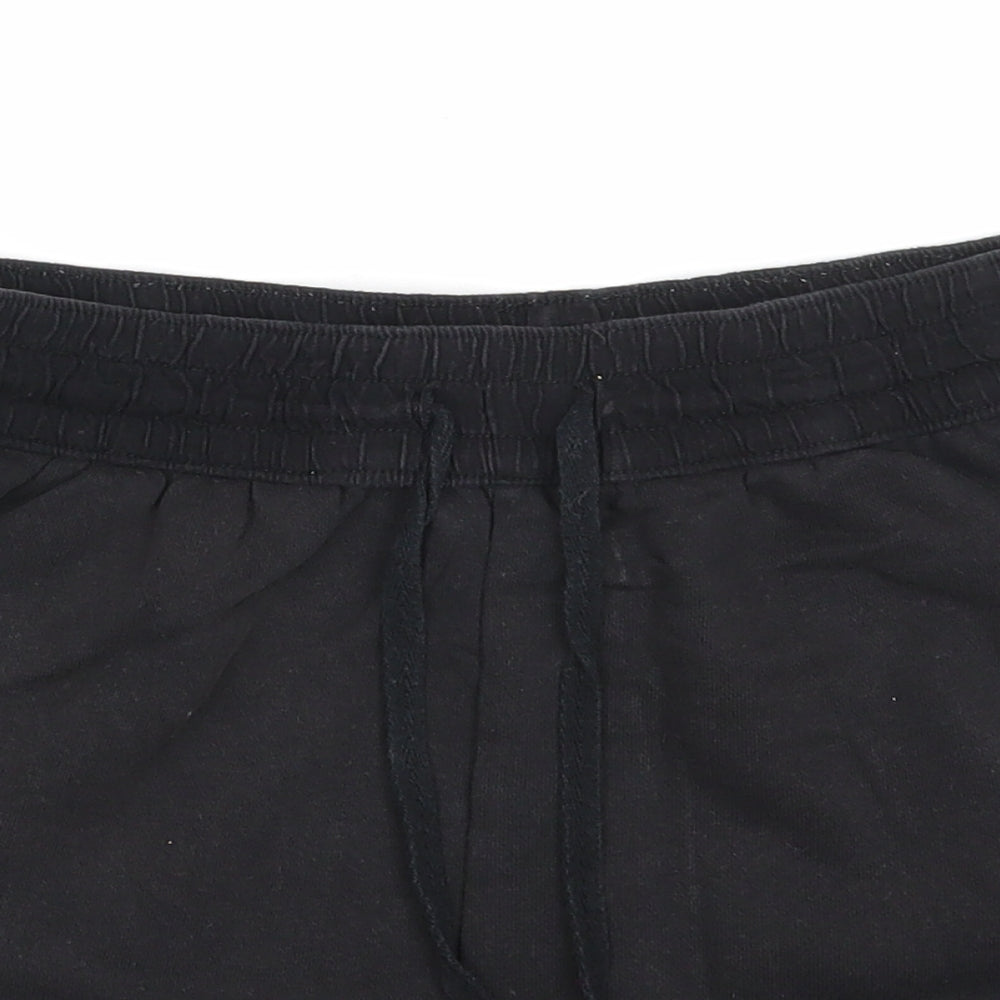 H&M Womens Black Cotton Sweat Shorts Size S Regular Pull On