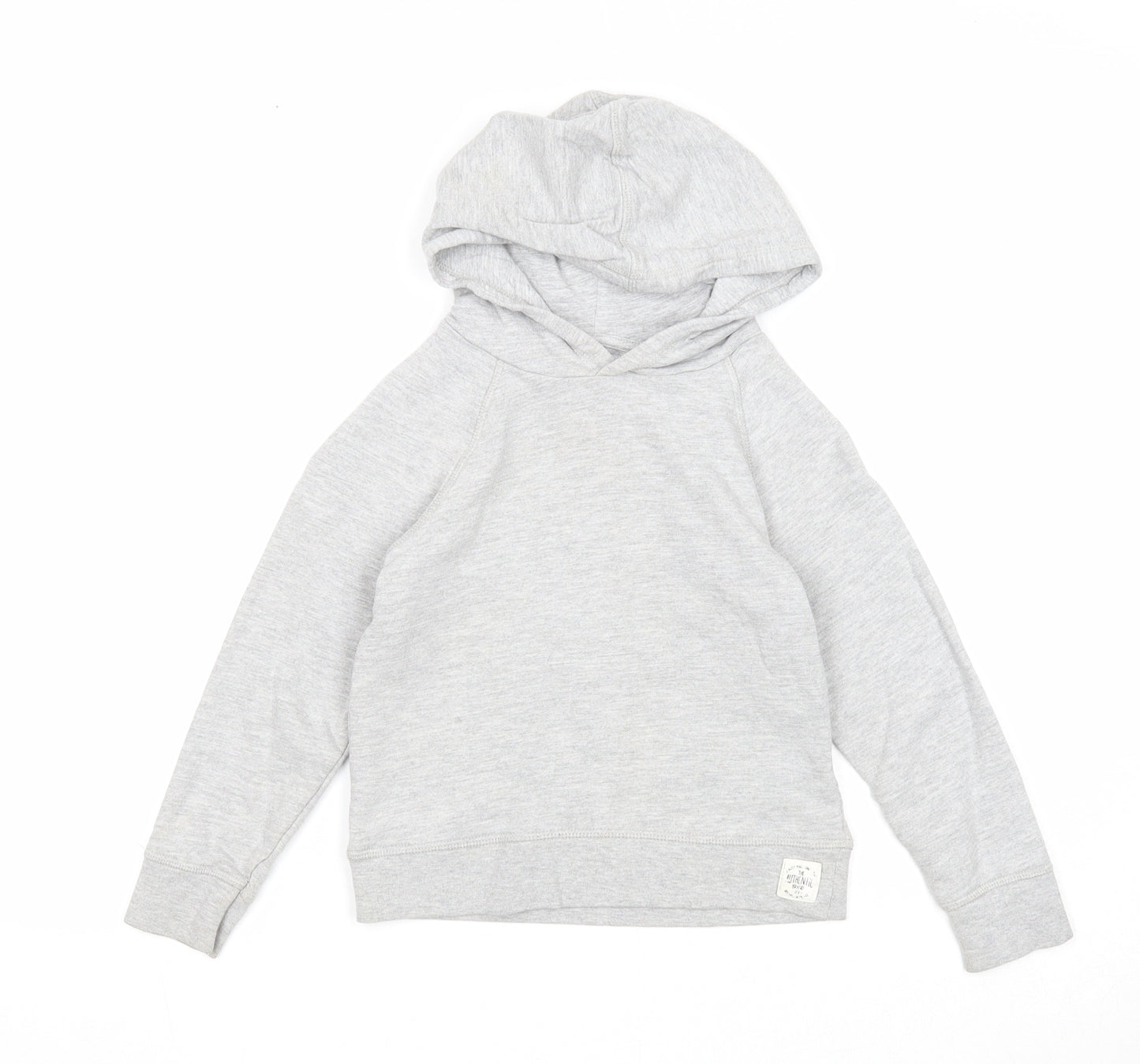 Preworn Girls Grey Cotton Pullover Hoodie Size 6 Years Pullover