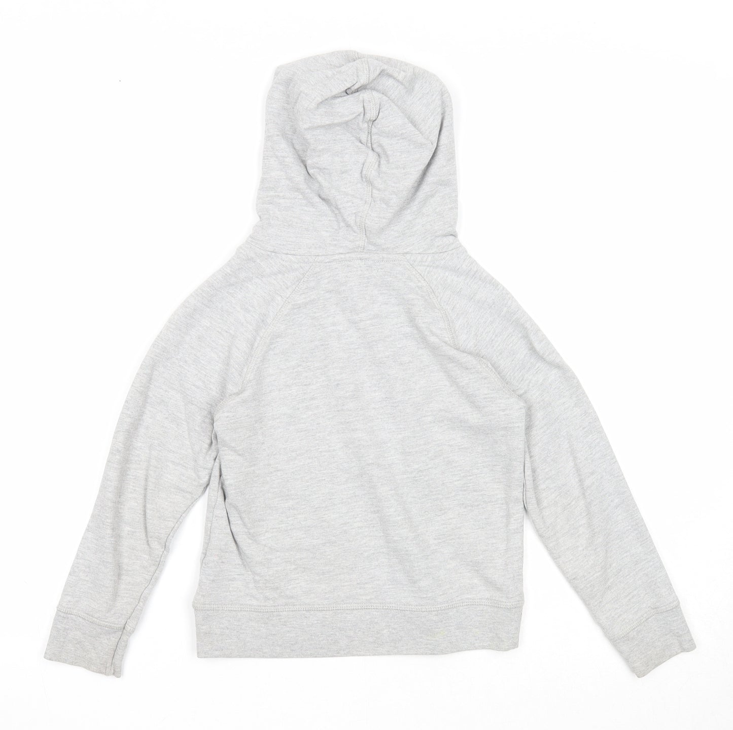 Preworn Girls Grey Cotton Pullover Hoodie Size 6 Years Pullover
