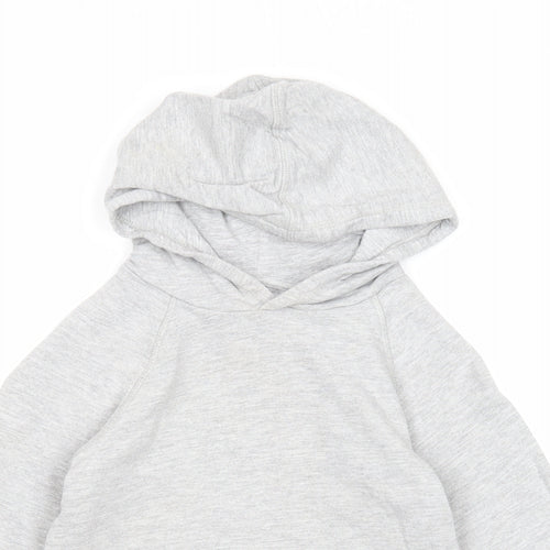 Preworn Girls Grey Cotton Pullover Hoodie Size 6 Years Pullover