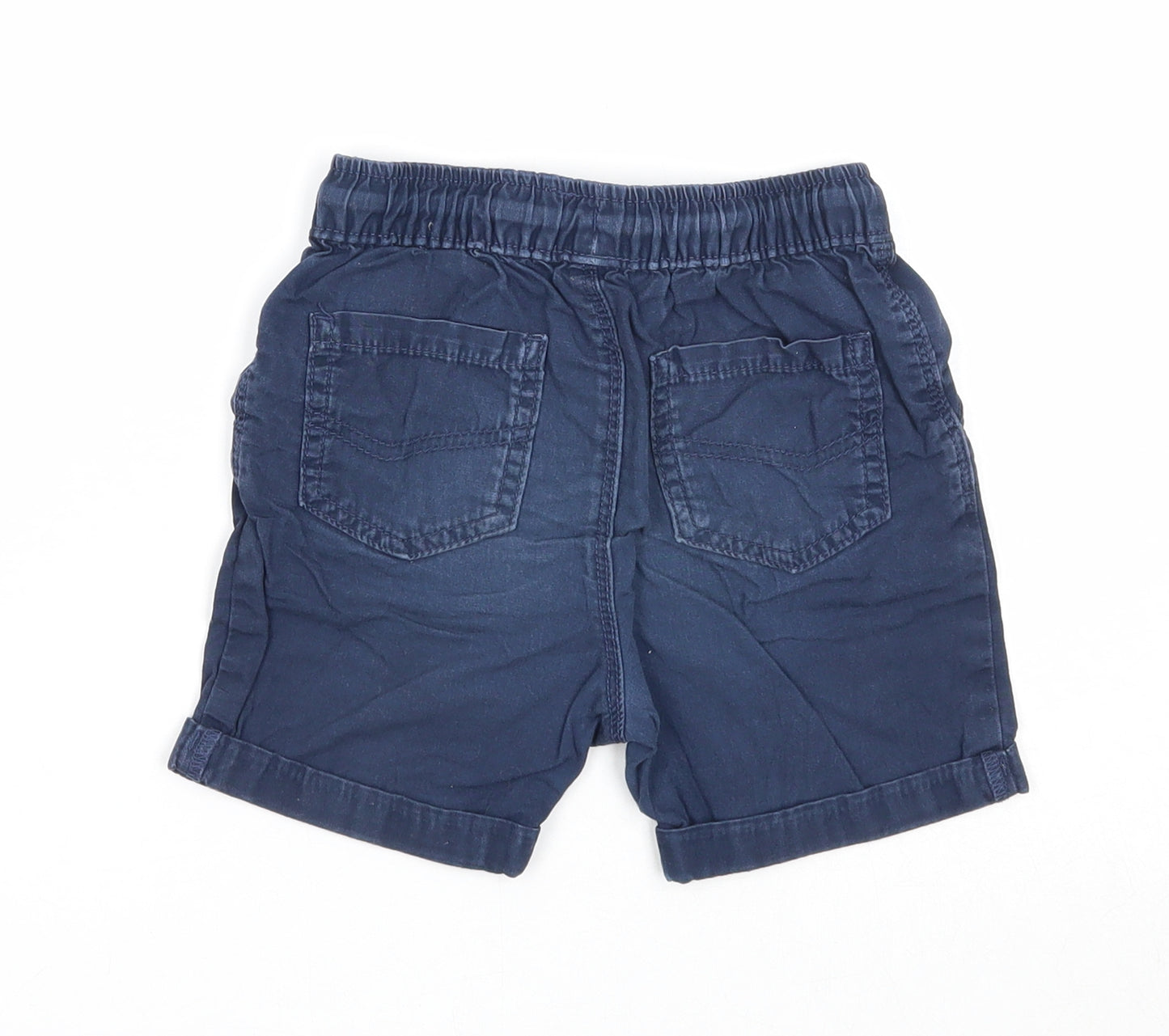 George Boys Blue Cotton Chino Shorts Size 3-4 Years Regular Drawstring