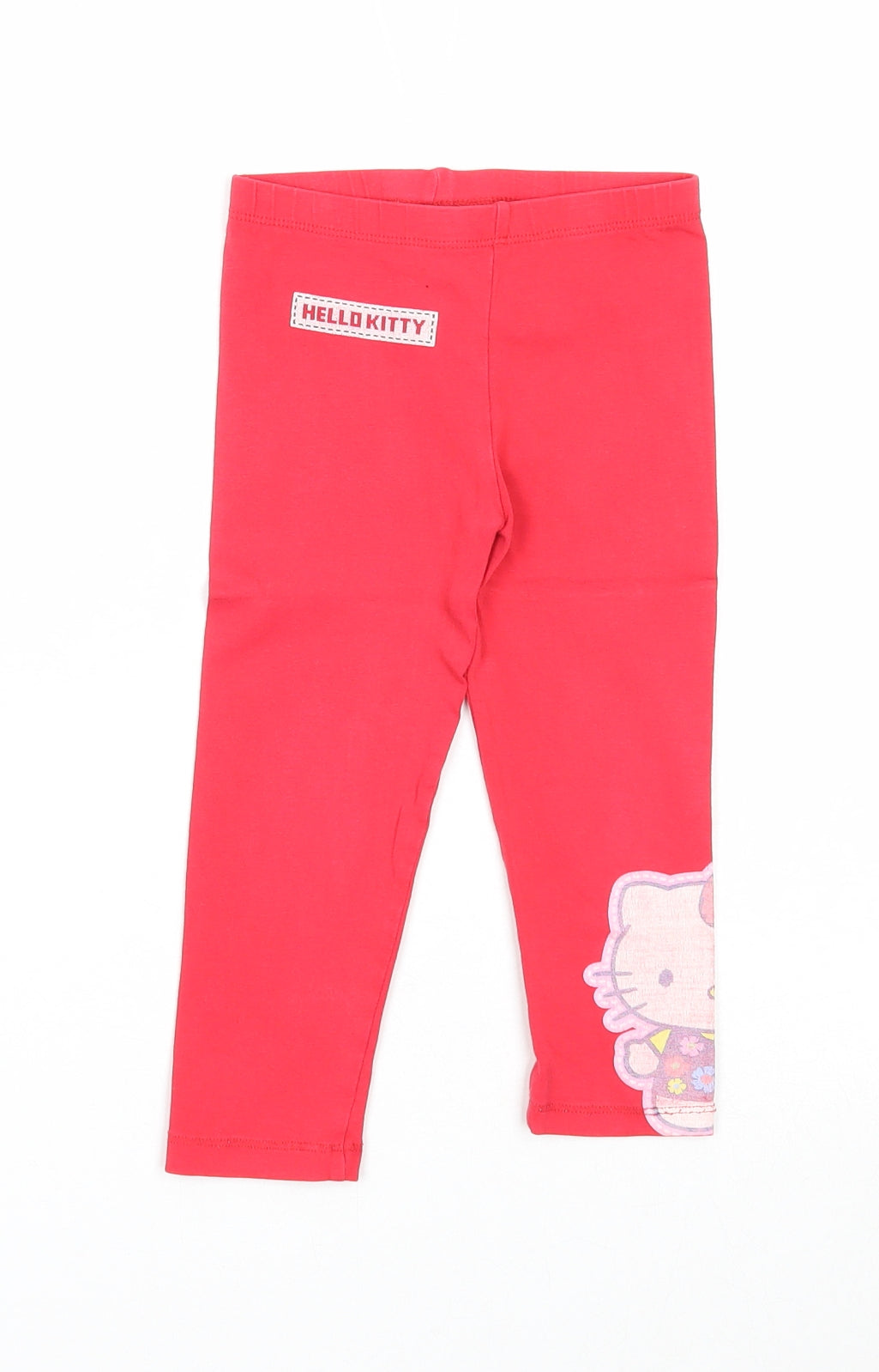 Hello Kitty Girls Red Cotton Jogger Trousers Size 4-5 Years Regular Pullover - Hello Kitty Leggings