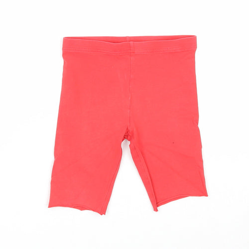 George Girls Red Cotton Compression Shorts Size 6-7 Years Regular