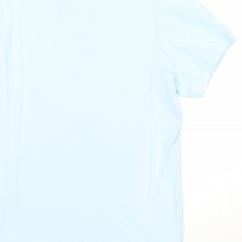 H&M Boys Blue Cotton Basic Polo Size 13-14 Years Collared Button