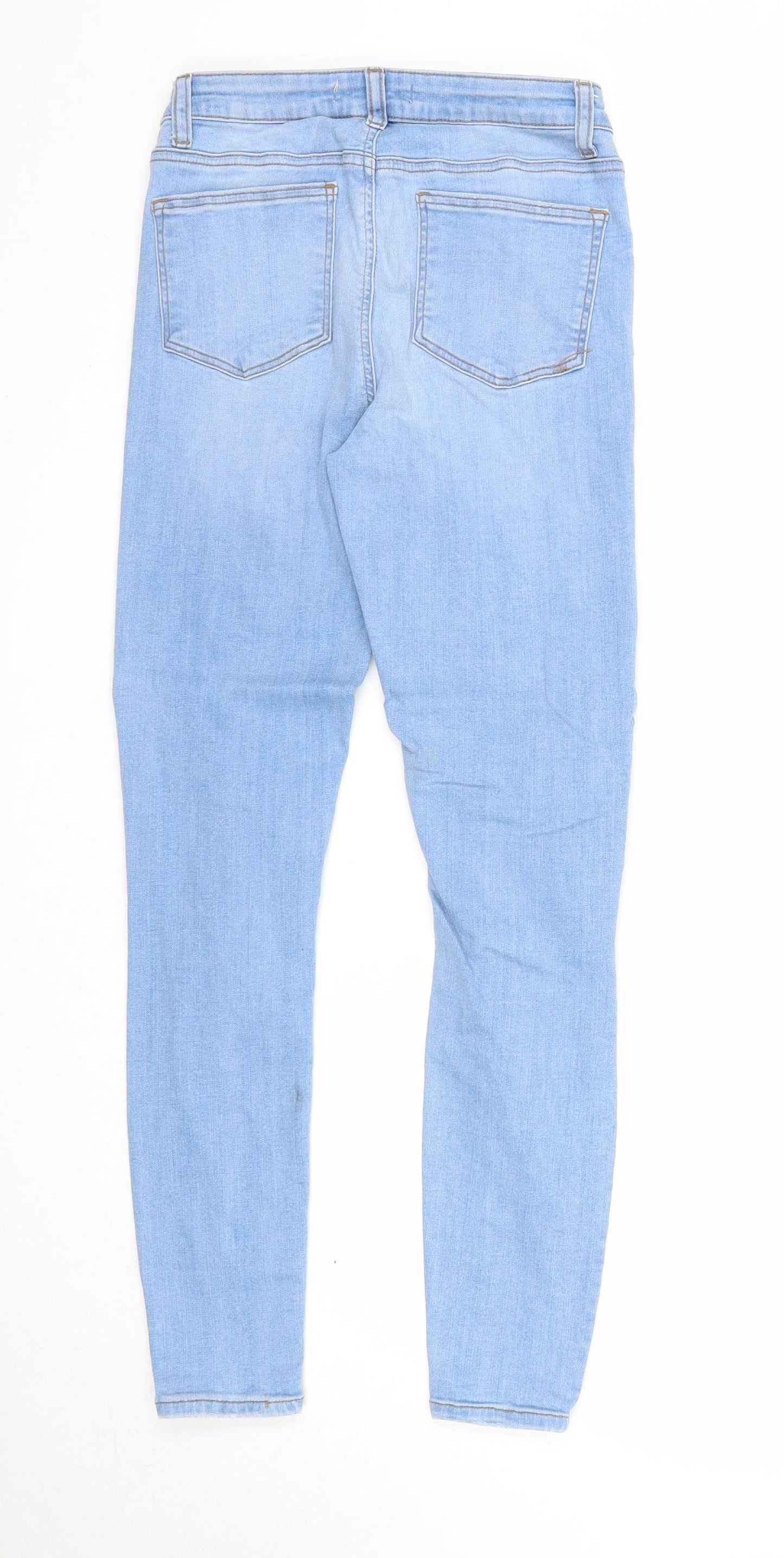 Denim & Co. Womens Blue Cotton Skinny Jeans Size 8 Regular Zip