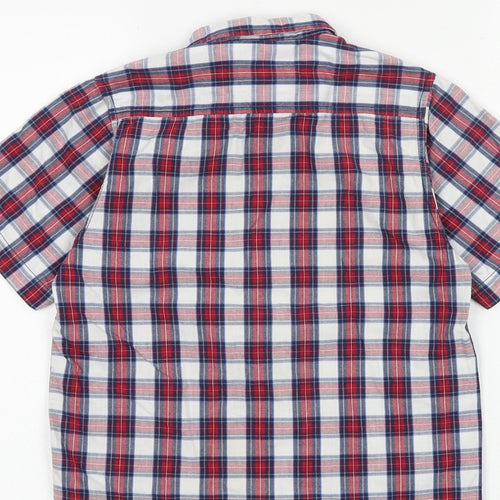 Rebel Boys Red Plaid 100% Cotton Basic Button-Up Size 8-9 Years Collared Button