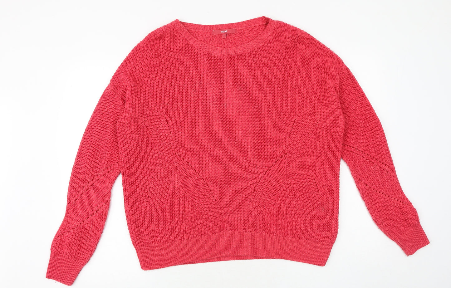 NEXT Womens Pink Round Neck Acrylic Pullover Jumper Size S