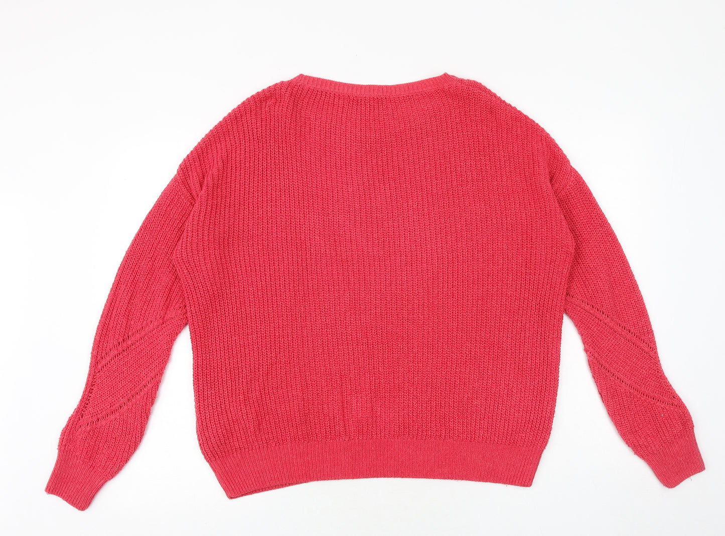 NEXT Womens Pink Round Neck Acrylic Pullover Jumper Size S