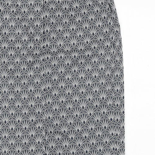 La Redoute Womens Blue Geometric Cotton Straight & Pencil Skirt Size 6 Zip