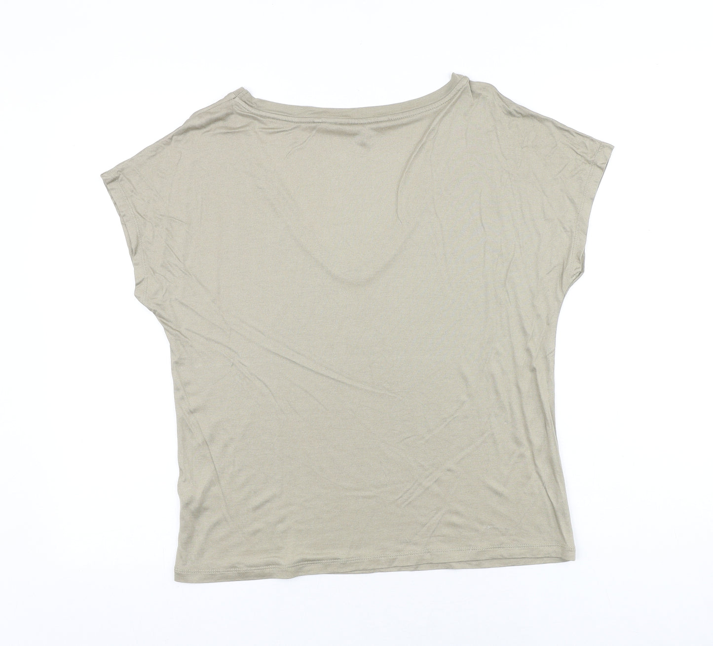 NEXT Womens Grey Viscose Basic T-Shirt Size 10 V-Neck - Stars