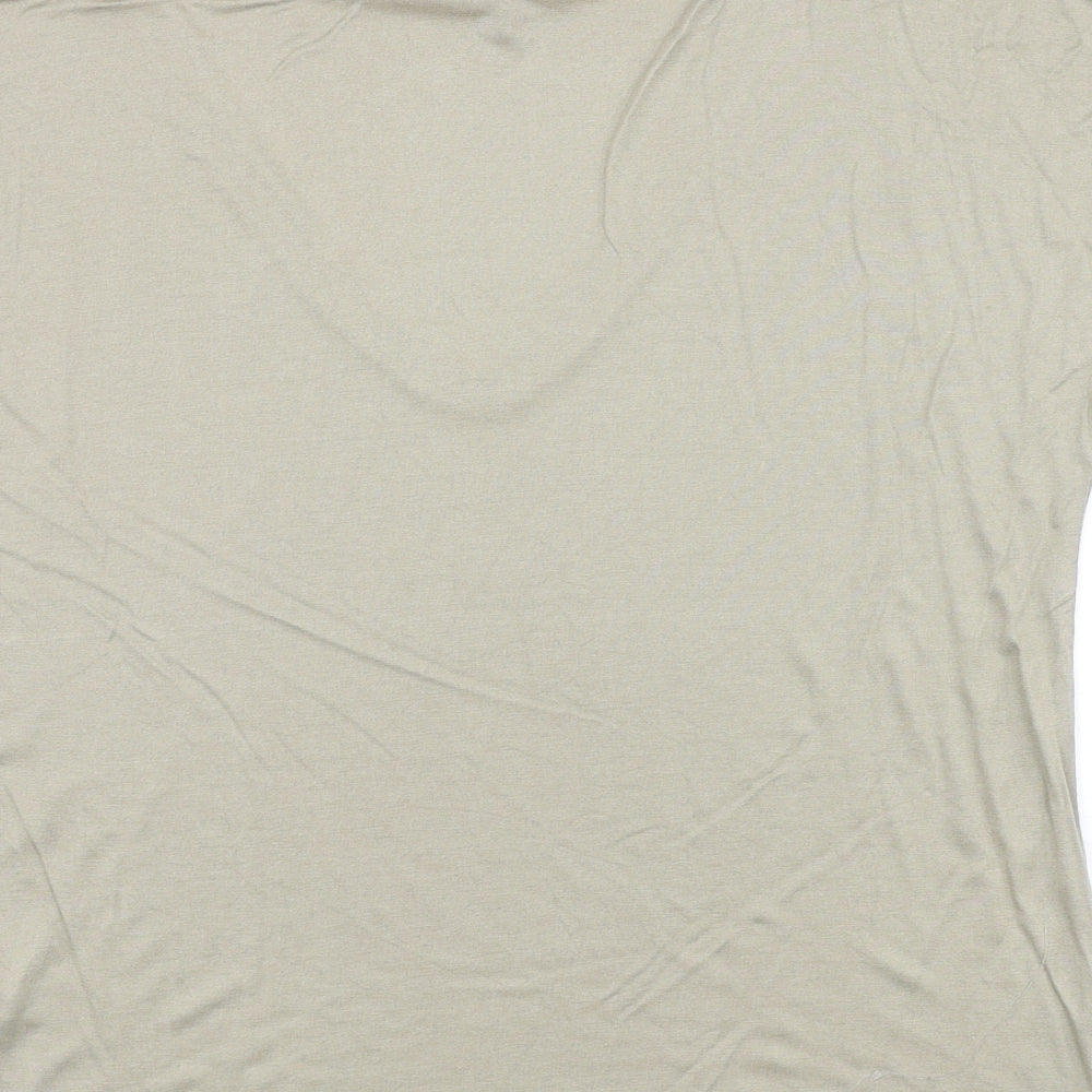 NEXT Womens Grey Viscose Basic T-Shirt Size 10 V-Neck - Stars