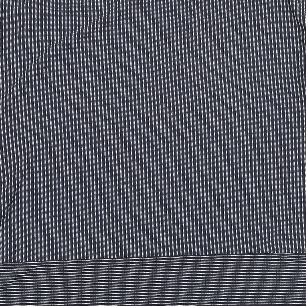 Marks and Spencer Womens Blue Striped Polyester Basic Blouse Size 10 Boat Neck