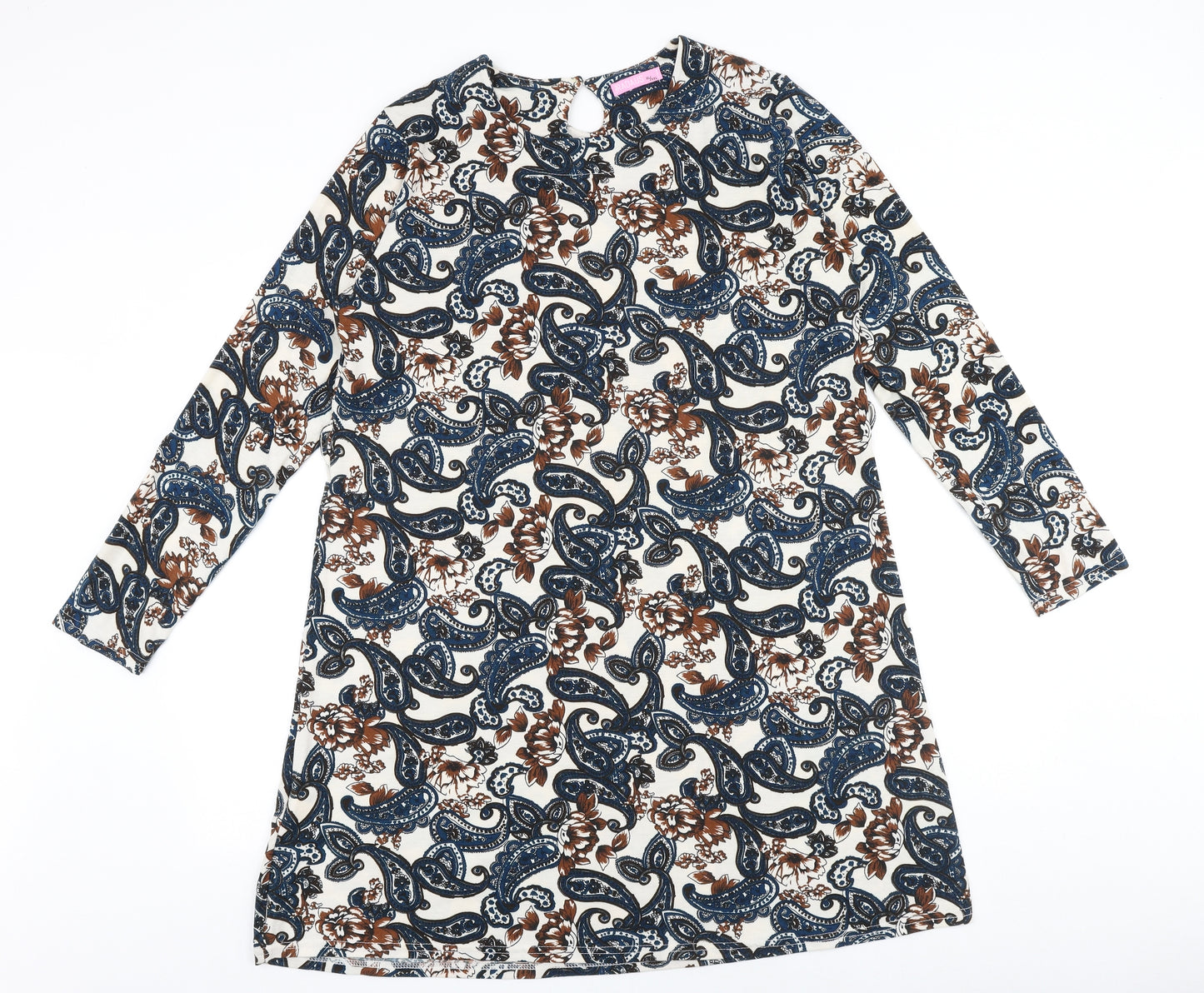 Radius Womens Multicoloured Paisley Cotton A-Line Size XL Round Neck Pullover
