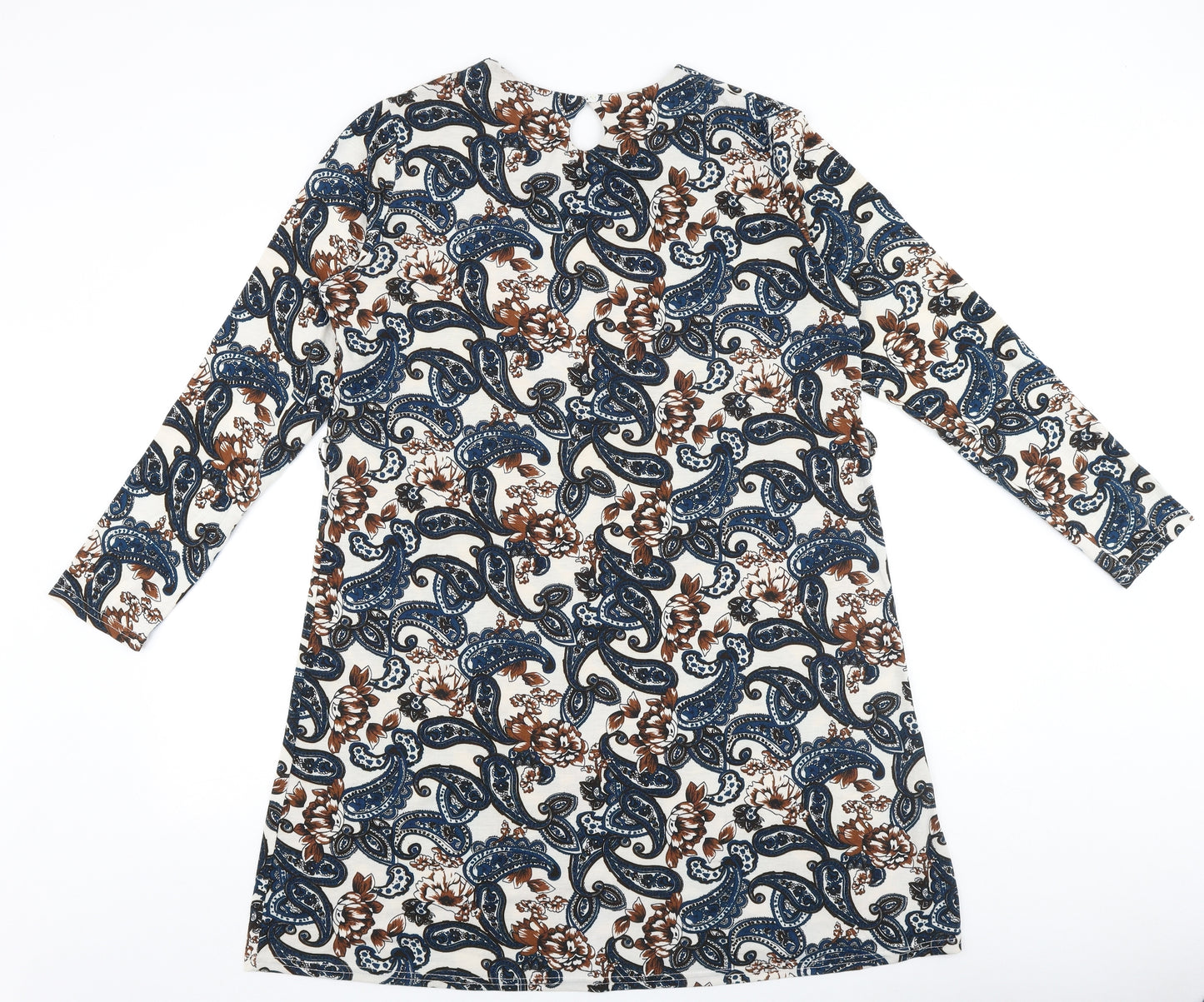 Radius Womens Multicoloured Paisley Cotton A-Line Size XL Round Neck Pullover