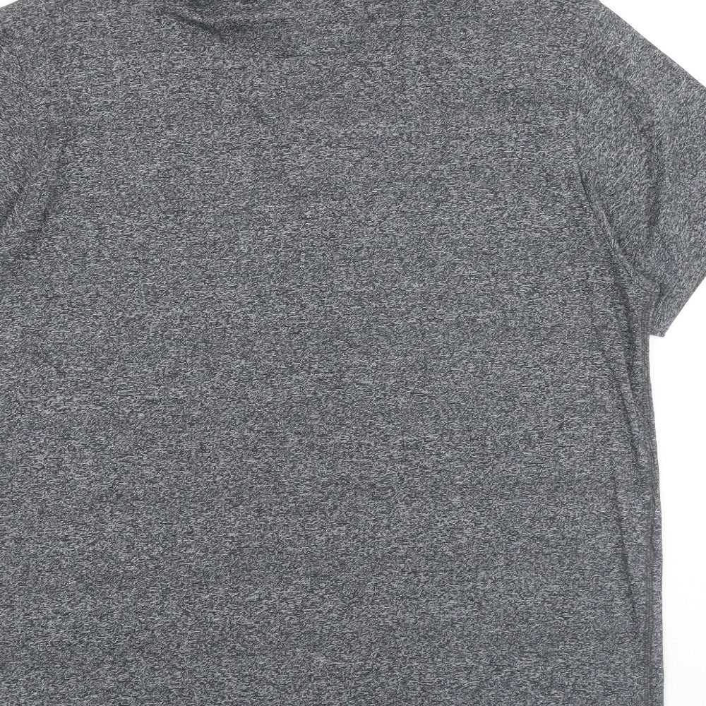 Denimseventy3 Mens Grey Cotton Polo Size L Collared Button