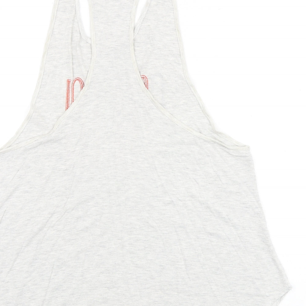 SoulCal&Co Womens Grey Viscose Basic Tank Size 10 Scoop Neck - California