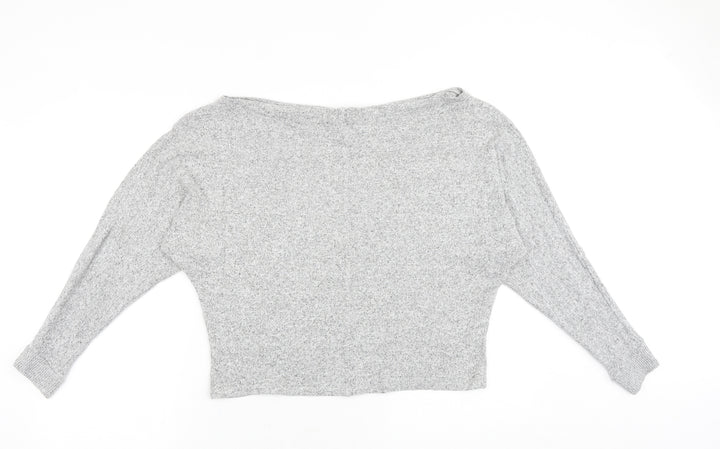River Island Womens Grey Round Neck Geometric Viscose Pullover Jumper Size M