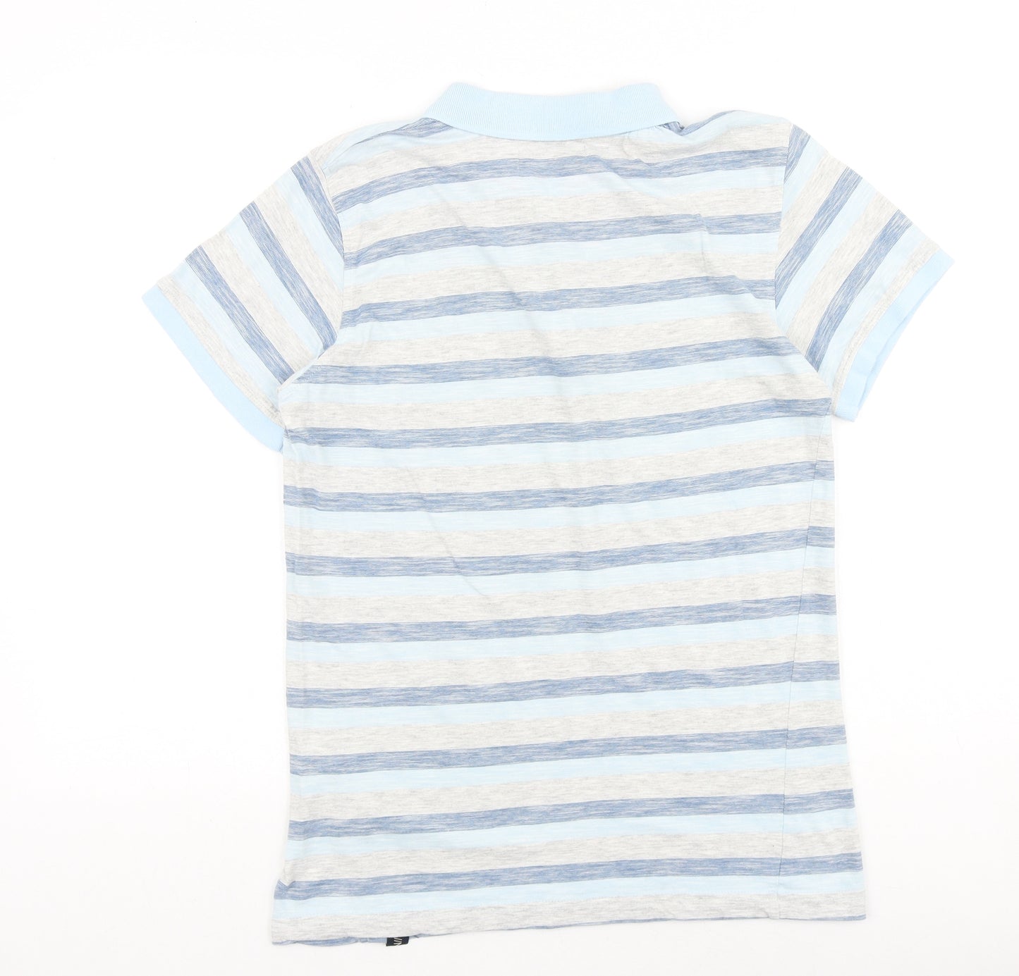 Industrialize Mens Blue Striped Cotton Polo Size M Collared Button