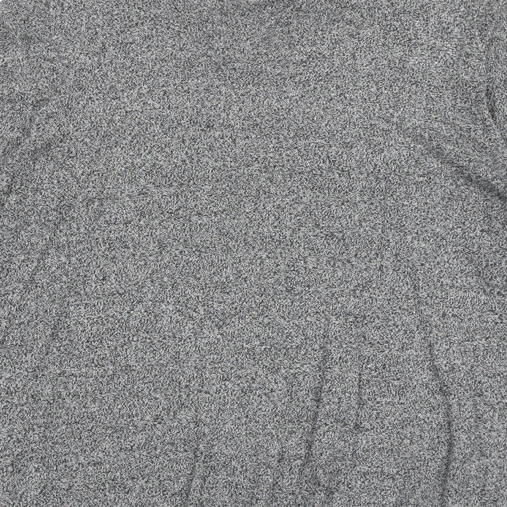 Topman Mens Grey Roll Neck Cotton Pullover Jumper Size M Long Sleeve