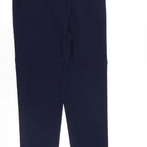Warehouse Womens Blue Viscose Trousers Size 10 Regular Zip