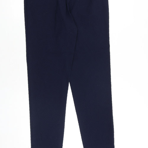 Warehouse Womens Blue Viscose Trousers Size 10 Regular Zip