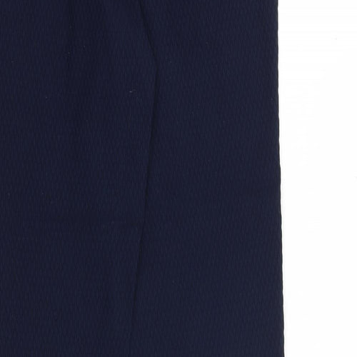Warehouse Womens Blue Viscose Trousers Size 10 Regular Zip