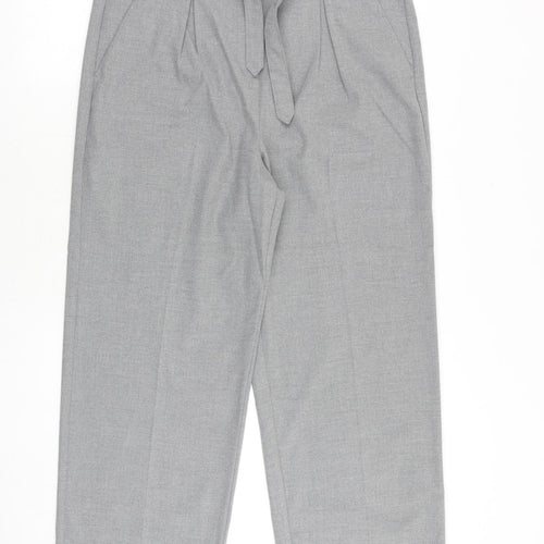 Marks and Spencer Womens Grey Polyester Trousers Size 16 Regular Tie
