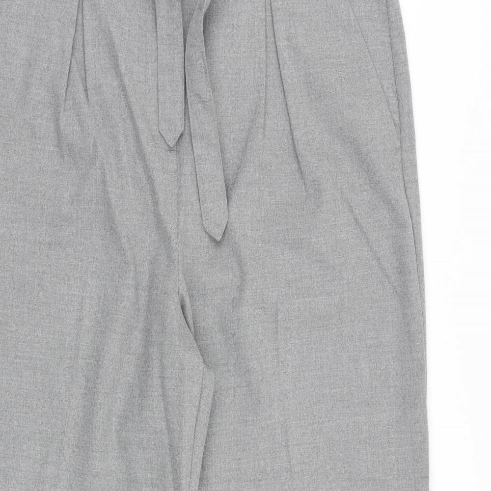 Marks and Spencer Womens Grey Polyester Trousers Size 16 Regular Tie