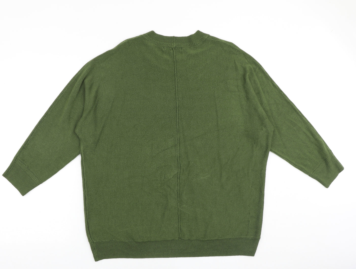 NEXT Womens Green Round Neck Acrylic Pullover Jumper Size L