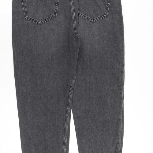 Topshop Womens Grey Cotton Straight Jeans Size 30 in Regular Zip