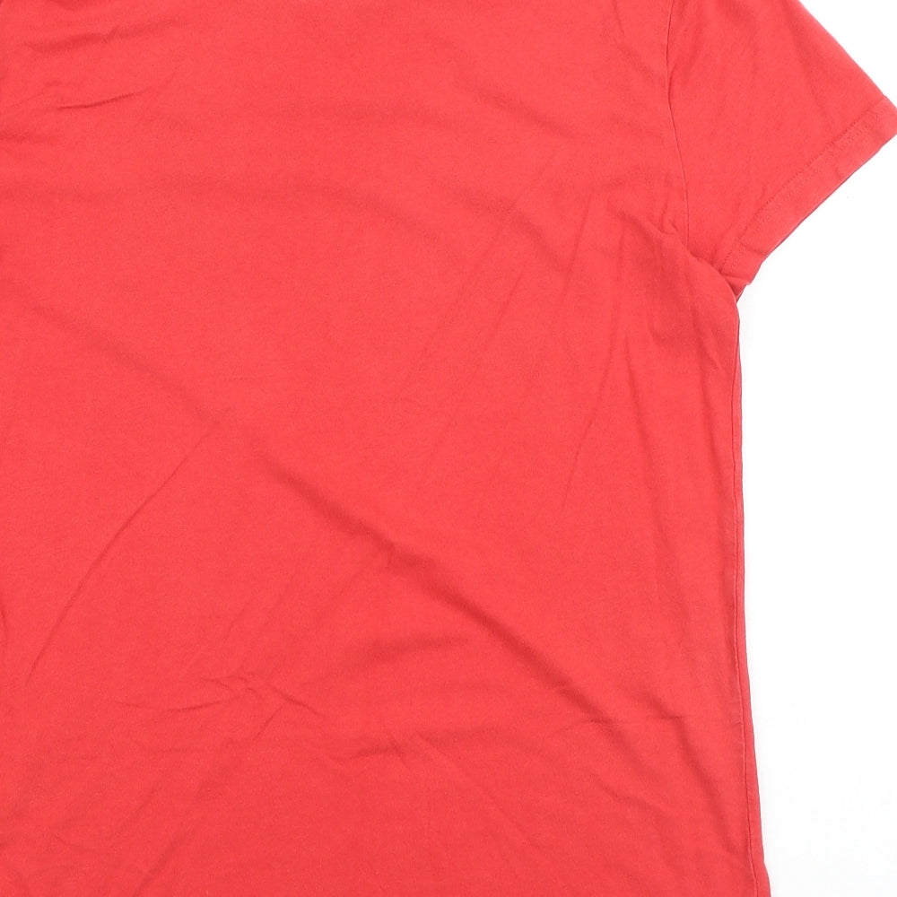 Jack Wills Mens Red Cotton T-Shirt Size XS Round Neck