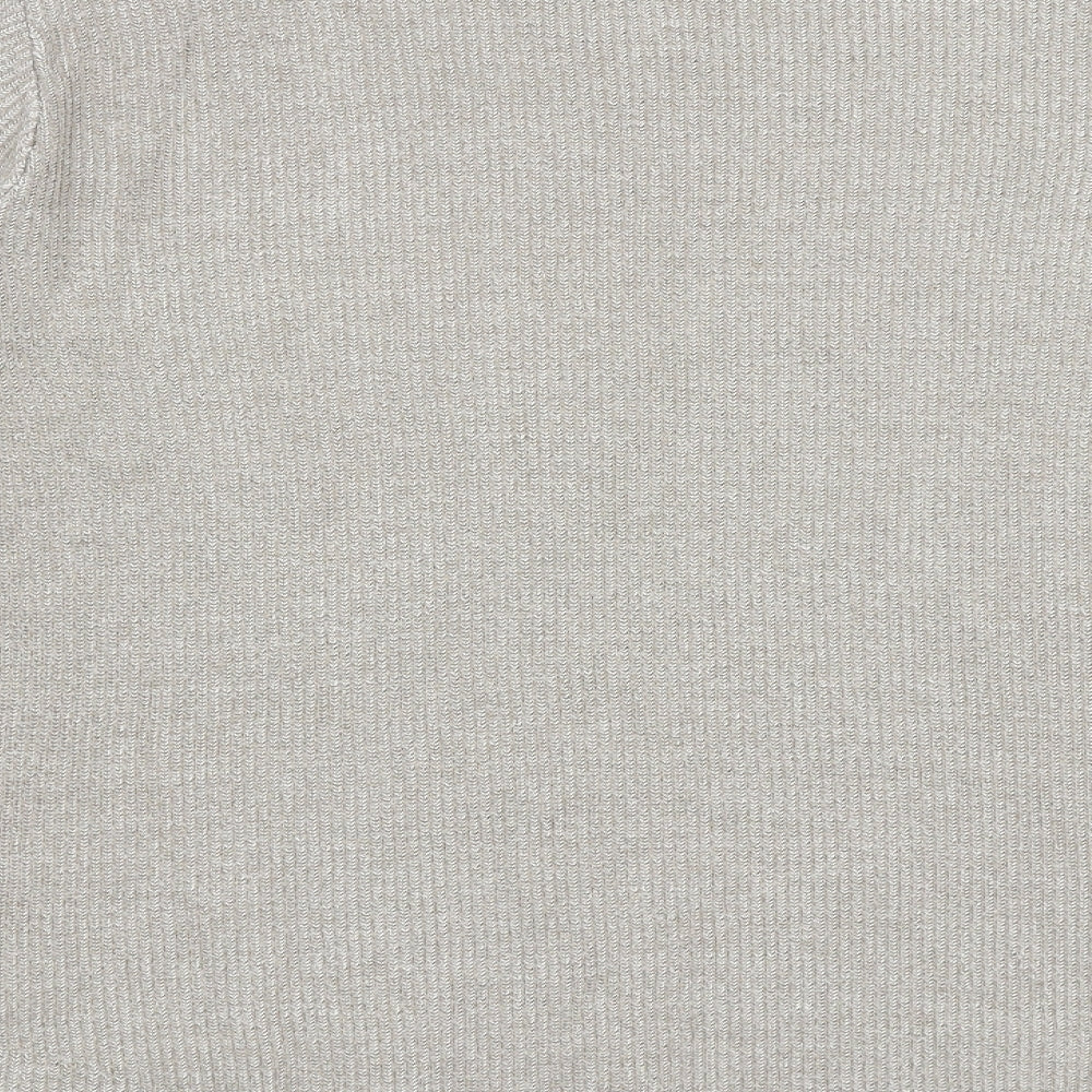 River Island Mens Beige Round Neck Acrylic Pullover Jumper Size L Long Sleeve