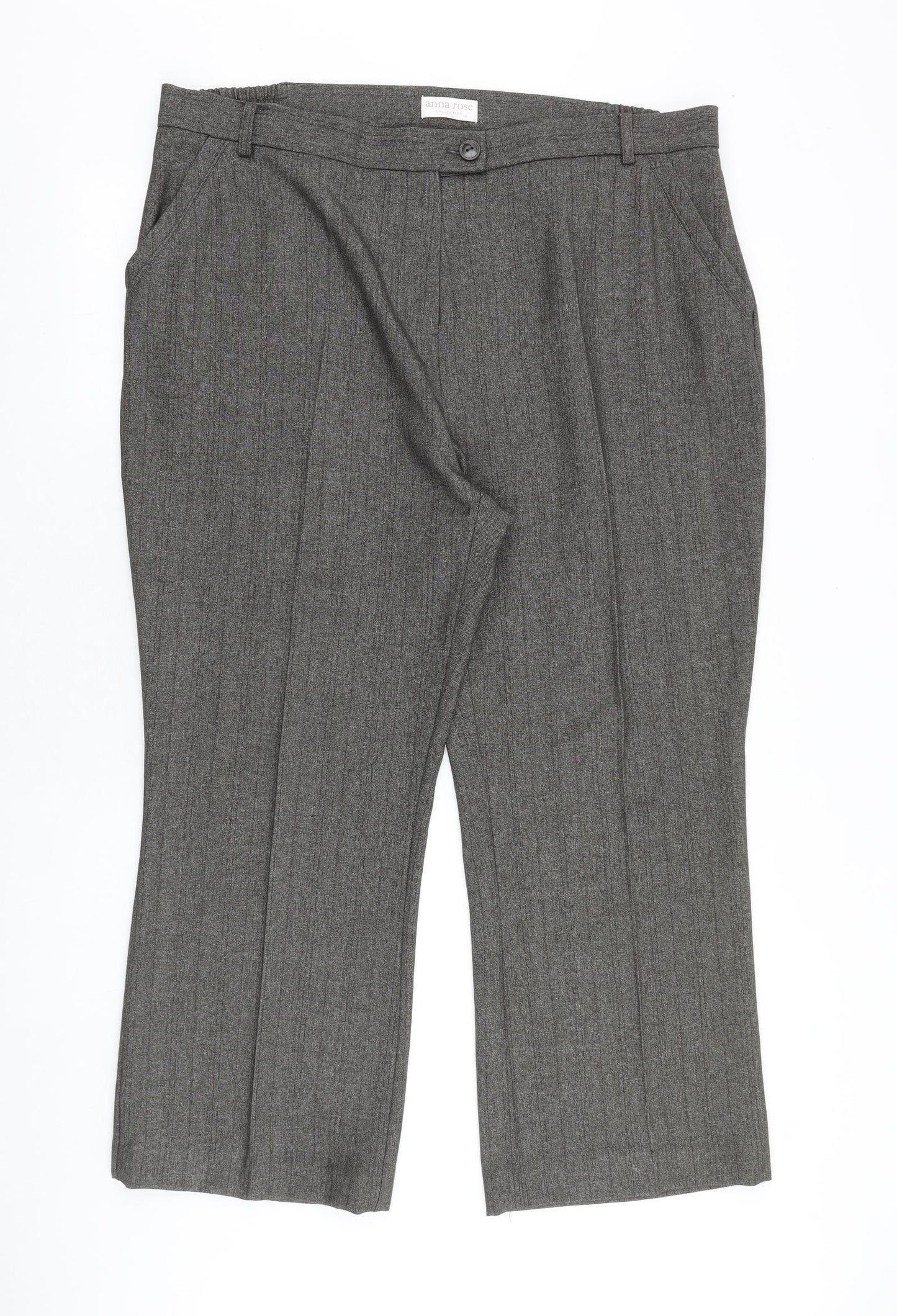 Anna Rose Womens Grey Polyester Trousers Size 22 Regular Zip