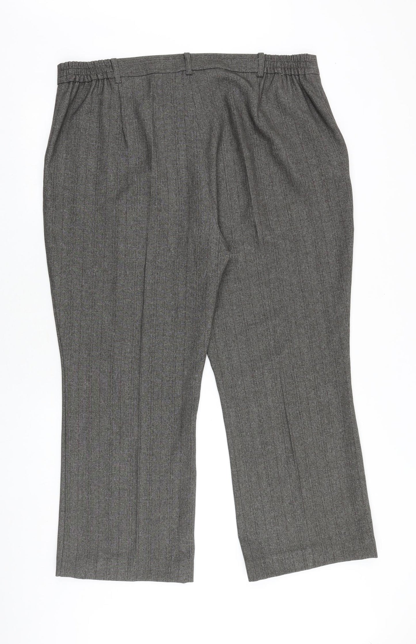 Anna Rose Womens Grey Polyester Trousers Size 22 Regular Zip