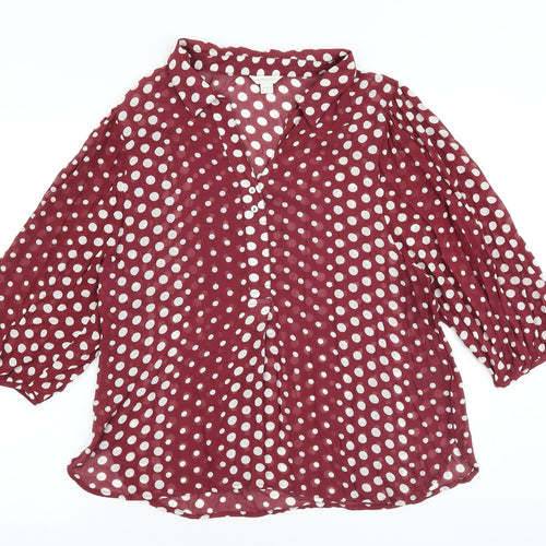 Monsoon Womens Purple Geometric Viscose Basic Blouse Size 14 Collared