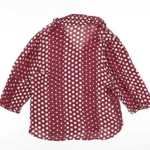 Monsoon Womens Purple Geometric Viscose Basic Blouse Size 14 Collared