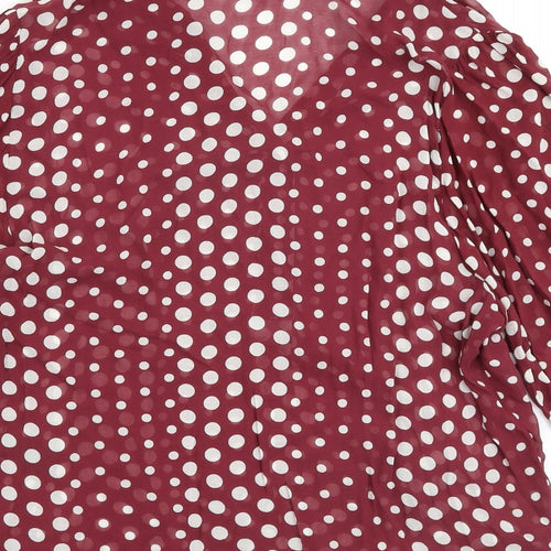Monsoon Womens Purple Geometric Viscose Basic Blouse Size 14 Collared